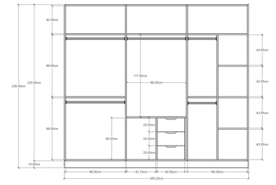 London fitted Wardrobe plans - e five | joinery